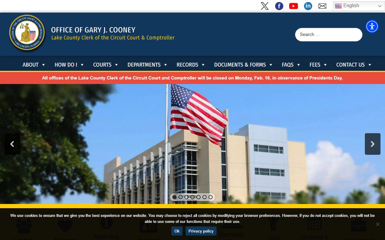 Lake County traffic court records clerk of court homepage