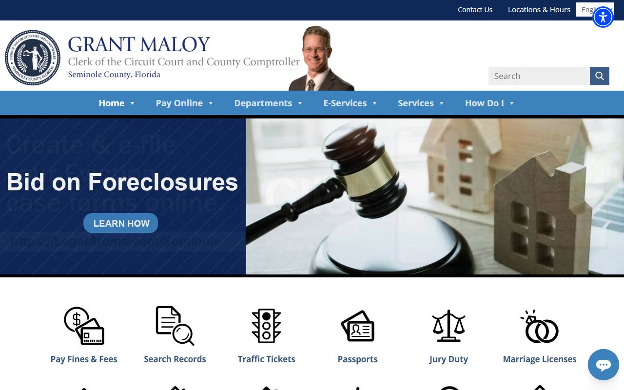 Seminole County traffic court records clerk website and online case search