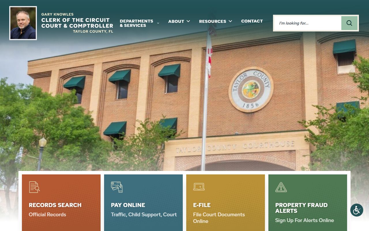 Taylor County traffic court records clerk website homepage